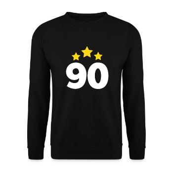 90 Years Star - 90th Anniversary Gift - Unisex Sweatshirt - black - Front - Alina (178cm) & Michal (187cm)