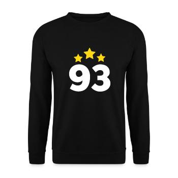 93 Years Star - 93rd Birthday Gift - Unisex Sweatshirt - black - Front - Alina (178cm) & Michal (187cm)