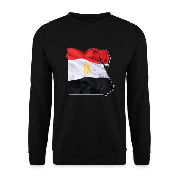Ägypten Flagge in der Ägypten Landkarte - Unisex Pullover - Schwarz - Vorne - Alina (178cm) & Michal (187cm)