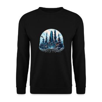 Futur 1054351311 ville - Sweat-shirt Unisexe - noir - Devant - Alina (178cm) & Michal (187cm)
