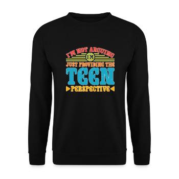 I'm Just Providing The Teen Perspective 2 - Unisex Pullover - Schwarz - Vorne - Alina (178cm) & Michal (187cm)