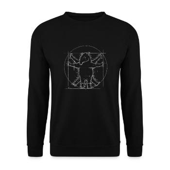 Lässiger Vitruvianischer Tapir Retro Skizze - Unisex Pullover - Schwarz - Vorne - Alina (178cm) & Michal (187cm)