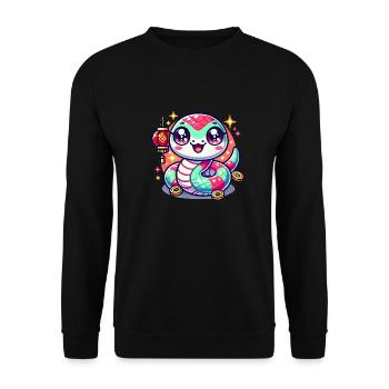 Snake - Unisex Sweatshirt - black - Front - Alina (178cm) & Michal (187cm)