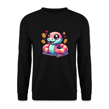 Serpent - Sweat-shirt Unisexe - noir - Devant - Alina (178cm) & Michal (187cm)
