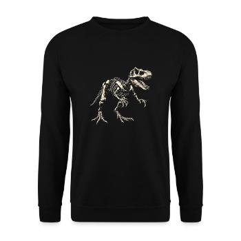 T-Rex Skelett Dinosaurier Dino - Unisex Pullover - Schwarz - Vorne - Alina (178cm) & Michal (187cm)