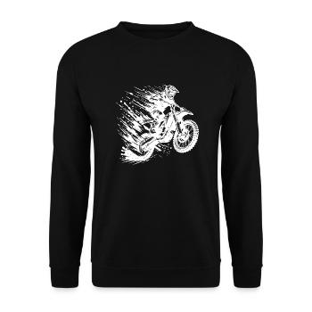 Adventure Sports Motocross Hobby Style Drawing - Unisex Sweatshirt - black - Front - Alina (178cm) & Michal (187cm)
