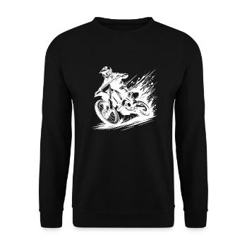 Motocross rider in the mud illustration Drawing - Unisex Sweatshirt - black - Front - Alina (178cm) & Michal (187cm)
