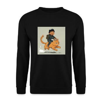 Chevaucher - Sweat-shirt Unisexe - noir - Devant - Alina (178cm) & Michal (187cm)