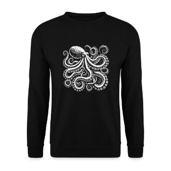 black octopus - Unisex Sweatshirt - black - Front - Alina (178cm) & Michal (187cm)