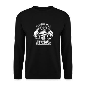 I can't I have MUSCU - Bodybuilding - Unisex Pullover - Schwarz - Vorne - Alina (178cm) & Michal (187cm)