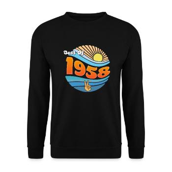 Vintage Vibes 1958 – Style classique du 67e anniversaire - Sweat-shirt Unisexe - noir - Devant - Alina (178cm) & Michal (187cm)