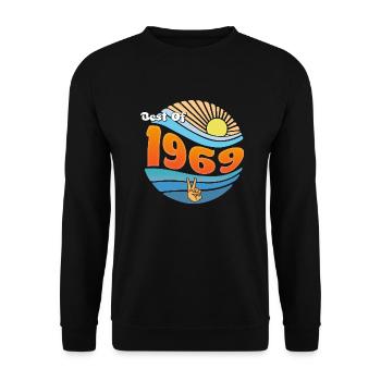 Retro 1969 – Célébration de 56 années légendaires - Sweat-shirt Unisexe - noir - Devant - Alina (178cm) & Michal (187cm)