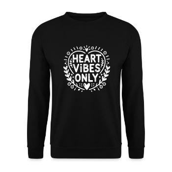Vibrations du cœur uniquement - Sweat-shirt Unisexe - noir - Devant - Alina (178cm) & Michal (187cm)