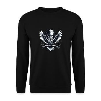 Midnight Owl - Unisex Sweatshirt - black - Front - Alina (178cm) & Michal (187cm)