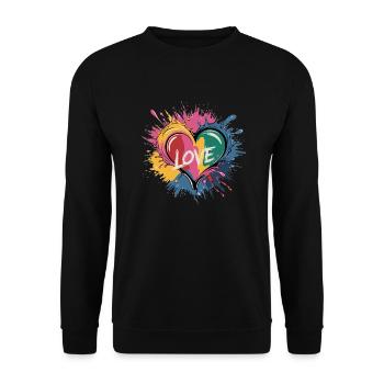 Colorful Love - Unisex Sweatshirt - black - Front - Alina (178cm) & Michal (187cm)