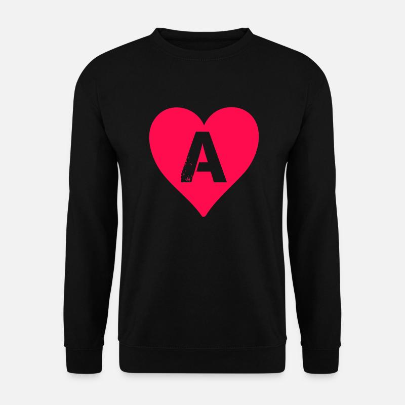 herz buchstabe a - Unisex Pullover - Schwarz