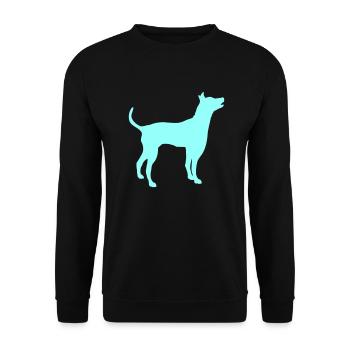 Large Dog Silhouette Outline Border - Unisex Sweatshirt - black - Front - Alina (178cm) & Michal (187cm)