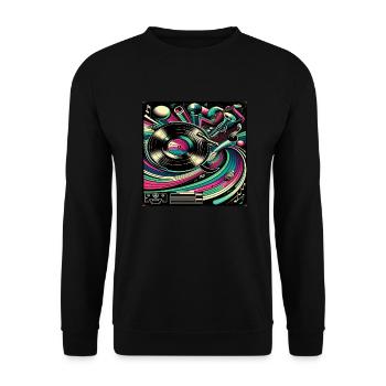 Musique rétro : Vinyle et instruments Design - Sweat-shirt Unisexe - noir - Devant - Alina (178cm) & Michal (187cm)