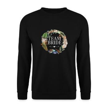 Team bridle wreath boho flowers - Unisex Sweatshirt - black - Front - Alina (178cm) & Michal (187cm)