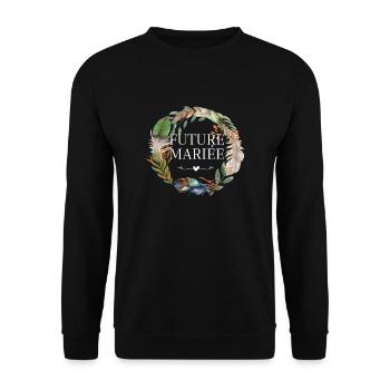 Krone Boho-Blumen für die zukünftige Braut - Unisex Pullover - Schwarz - Vorne - Alina (178cm) & Michal (187cm)