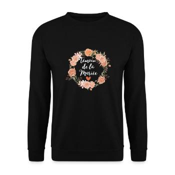 Watercolor floral bridal witness - matching - Unisex Sweatshirt - black - Front - Alina (178cm) & Michal (187cm)