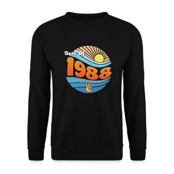 Vintage Vibes 1988 – Style classique du 37e anniversaire - Sweat-shirt Unisexe - noir - Devant - Alina (178cm) & Michal (187cm)