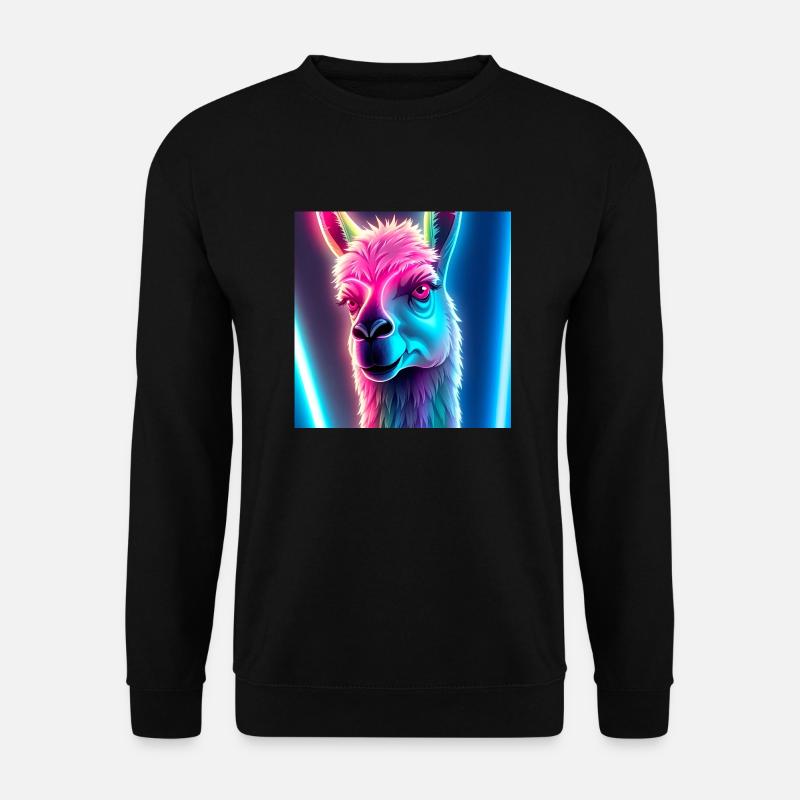 Lama néon - Sweat-shirt Unisexe - noir
