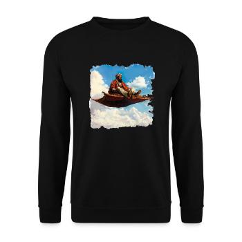 The flying carpet is a symbol of freedom - Unisex Sweatshirt - black - Front - Alina (178cm) & Michal (187cm)