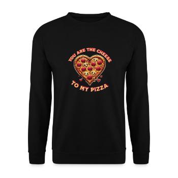 Tu es le fromage de ma pizza - Sweat-shirt Unisexe - noir - Devant - Alina (178cm) & Michal (187cm)