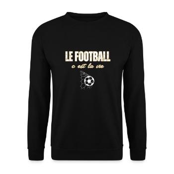 football is life - Unisex Sweatshirt - black - Front - Alina (178cm) & Michal (187cm)