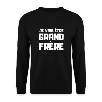 I'm going to be big brother, pregnancy announcement, humor - Unisex Sweatshirt - black - Front - Alina (178cm) & Michal (187cm)