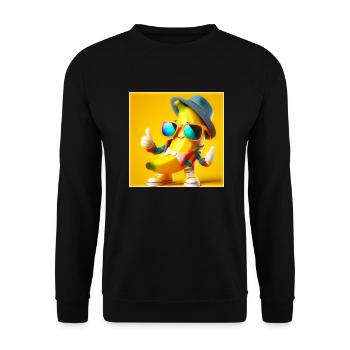 Banane - Sweat-shirt Unisexe - noir - Devant - Alina (178cm) & Michal (187cm)