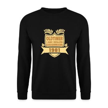1981 - Unisex Pullover - Schwarz - Vorne - Alina (178cm) & Michal (187cm)