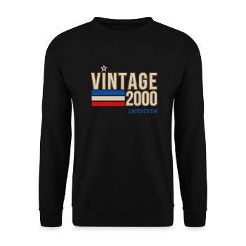 Vintage 2000 limitierte Auflage - Unisex Pullover - Schwarz - Vorne - Alina (178cm) & Michal (187cm)
