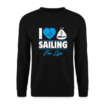 Sailing is my life,gift idea - Unisex Sweatshirt - black - Front - Alina (178cm) & Michal (187cm)