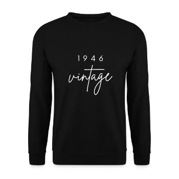 Vintage 1946 Anniversary - Unisex Sweatshirt - black - Front - Alina (178cm) & Michal (187cm)