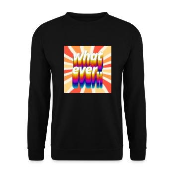 Retro Colourful "Whatever" Typography Design - Unisex Sweatshirt - black - Front - Alina (178cm) & Michal (187cm)
