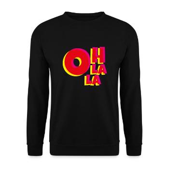 Oh La La – Chemise élégante - Sweat-shirt Unisexe - noir - Devant - Alina (178cm) & Michal (187cm)