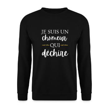 I'm an unemployed person who rocks - Unisex Sweatshirt - black - Front - Alina (178cm) & Michal (187cm)