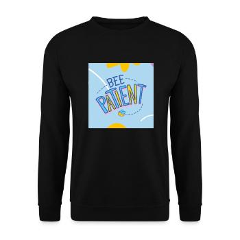"Bee Patient Motivational Cute Design" - Unisex Sweatshirt - black - Front - Alina (178cm) & Michal (187cm)