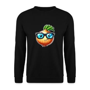 Oignon frais – design végétal élégant - Sweat-shirt Unisexe - noir - Devant - Alina (178cm) & Michal (187cm)