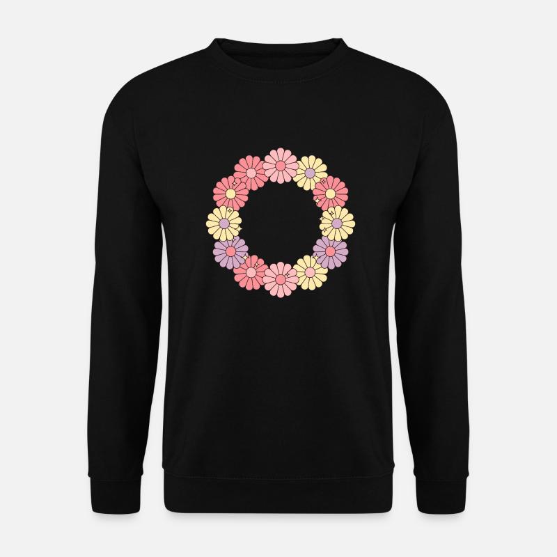 Lebendiger Blumenkranz - Unisex Pullover - Schwarz