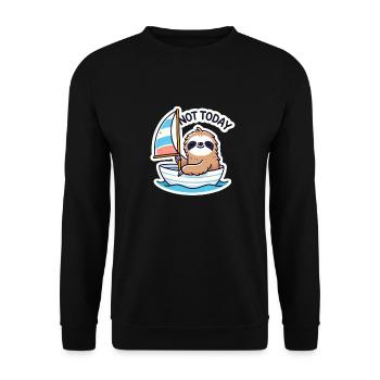 Sailing boat with sloth - Unisex Sweatshirt - black - Front - Alina (178cm) & Michal (187cm)