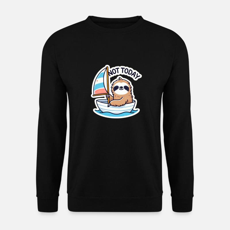 Sailing boat with sloth - Unisex Sweatshirt - black