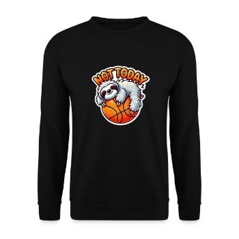 Basketball with sloth - Unisex Sweatshirt - black - Front - Alina (178cm) & Michal (187cm)