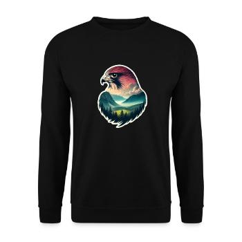 Faucon Fauconnerie Oiseau de proie Fauconnerie Fauconnier - Sweat-shirt Unisexe - noir - Devant - Alina (178cm) & Michal (187cm)