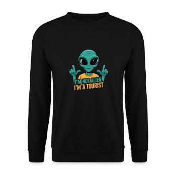 Je ne suis pas un extraterrestre, je suis un touriste - Sweat-shirt Unisexe - noir - Devant - Alina (178cm) & Michal (187cm)