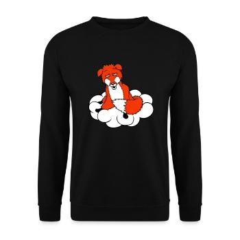 Fox On Cloud Tired Confused Dazed Crazy - Unisex Sweatshirt - black - Front - Alina (178cm) & Michal (187cm)