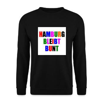 hamburg bleibt bunt - Unisex Pullover - Schwarz - Vorne - Alina (178cm) & Michal (187cm)