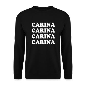 Name Carina - Unisex Pullover - Schwarz - Vorne - Alina (178cm) & Michal (187cm)